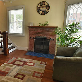 Sober house fire place