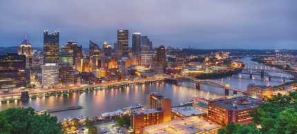 Philadelphia, Pennsylvania city lit up a night