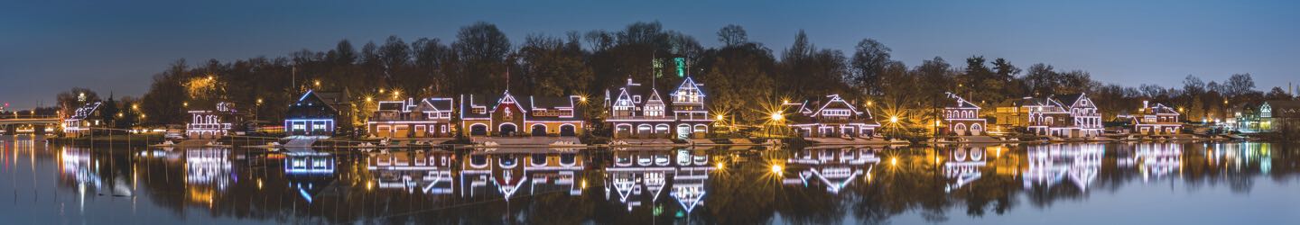 Philadelphia lake houses with Christmas lights