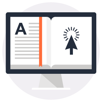 online learning website circle icon